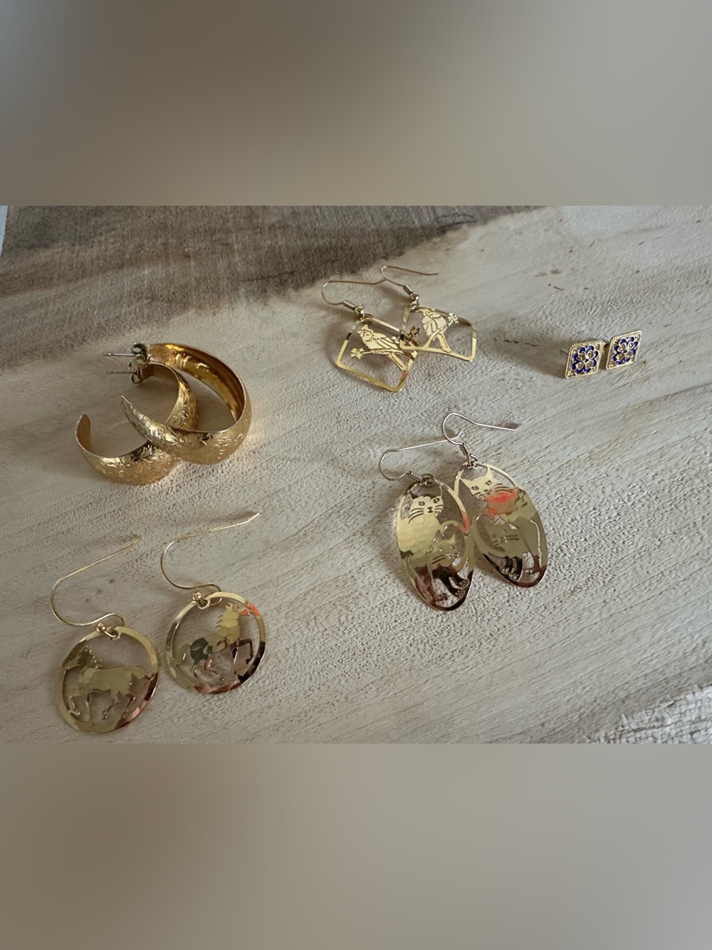 Gold-Tone Women's Hoop & Dangle Earrings Collection- Excellent used condition!